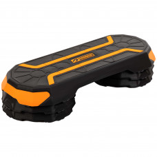 Степ-платформа для фитнеса и аэробики 3 уровня высоты PROESCE FI-0906 (PP, размер 105Lx42Wx10H+6+5см, черный)