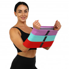 Набір гумок тканинних для вправ стрічки опору LOOP BANDS SP-Sport FI-1725 3шт кольори в асортименті