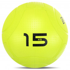 Слэмбол мяч набивной для кроссфита и фитнеса Slam Ball Mdbuddy FI-1774-15 15кг (резина, наполнитель песок, салатовый) MD12133