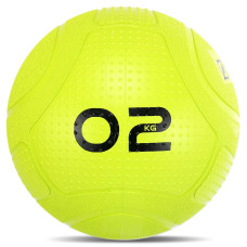 Слэмбол мяч набивной для кроссфита и фитнеса Slam Ball Mdbuddy FI-1774-2 2кг (резина, наполнитель песок, салатовый) MD12133