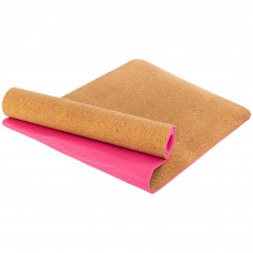Килимок для йоги Пробковий каучуковий двошаровий Yoga mat SP-Sport FI-2433 183x61x0,6см кольори в асортименті