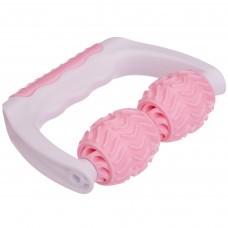 Массажер роликовый для тела ручной 2 массажера SP-Sport FI-2445 (пластик, размер 15x12x5см, 2 массажных элемента, белый-розовый)