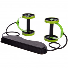 Тренажер-еспандер універсальний для тіла з роликами для преса SP-Sport FI-2447 чорний-салатовий