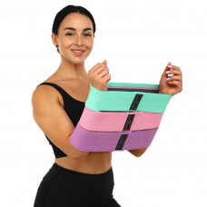 Набір гумок тканинних для вправ стрічки опору LOOP BANDS SP-Sport FI-2519 3шт кольори в асортименті