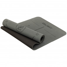Килимок для йоги та фітнесу TPE двошаровий Zelart FI-2579 (MD9038) 183x61x0,6см сірий