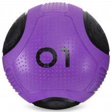 Медбол мяч медицинский Medicine Ball Zelart FI-2620-1 1кг (MD1275-1) (резина, d-19см, фиолетовый-черный)