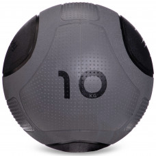 Медбол мяч медицинский Medicine Ball Zelart FI-2620-10 10кг (MD1275-10) (резина, d-28,6см, серый-черный)