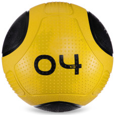 Медбол мяч медицинский Medicine Ball Zelart FI-2620-4 4кг (MD1275-4) (резина, d-21,6см, желтый-черный)