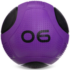 Медбол мяч медицинский Medicine Ball Zelart FI-2620-6 6кг (MD1275-6) (резина, d-24,1см, фиолетовый-черный)