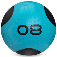 Медбол мяч медицинский Medicine Ball Zelart FI-2620-8 8кг (MD1275-8) (резина, d-28,6см, синий-черный)