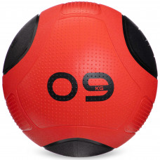 Медбол мяч медицинский Medicine Ball Zelart FI-2620-9 9кг (MD1275-9) (резина, d-28,6см, красный-черный)