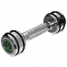 Гантель цельная стальная хромированная 1штука Zelart FI-2622-2 (1x2кг) (MD2311-2) (1шт, металл хромированный, с резиновыми кольцами)