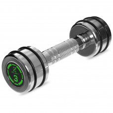 Гантель цельная стальная хромированная 1штука Zelart FI-2622-3 (1x3кг) (MD2311-3) (1шт, металл хромированный, с резиновыми кольцами)