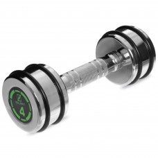 Гантель цельная стальная хромированная 1штука Zelart FI-2622-4 (1x4кг) (MD2311-4) (1шт, металл хромированный, с резиновыми кольцами)