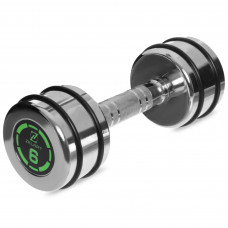 Гантель цельная стальная хромированная 1штука Zelart FI-2622-6 (1x6кг) (MD2311-6) (1шт, металл хромированный, с резиновыми кольцами)