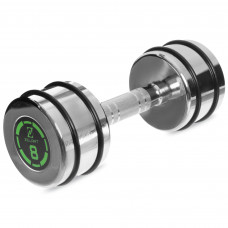 Гантель цельная стальная хромированная 1штука Zelart FI-2622-8 (1x8кг) (MD2311-8) (1шт, металл хромированный, с резиновыми кольцами)