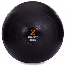 Слэмбол мяч набивной для кроссфита и фитнеса Slam Ball Zelart FI-2672-10 10кг (MD1241-10) (PVC, d-24,4см, черный)