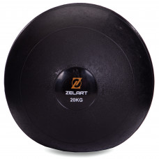 Слэмбол мяч набивной для кроссфита и фитнеса Slam Ball Zelart FI-2672-20 20кг (MD1241-20) (PVC, d-29,8см, черный)