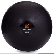 Слэмбол мяч набивной для кроссфита и фитнеса Slam Ball Zelart FI-2672-4 4кг (MD1241-4) (PVC, d-24,4см, черный)