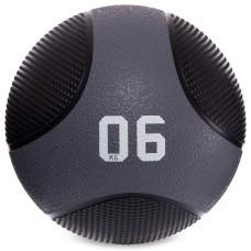 Медбол мяч медицинский Medicine Ball Zelart FI-2824-6 6кг (резина, d-45см, черный)