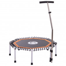 Фітнес батут для джампінгу восьмикутний з ручкою FI-2903 ø91см чорний-помаранчевий