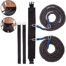 Повідець-амортизатор для швидкісних тренувань SP-Planeta LEFT AND RIGHT RUNNING TRAINER FI-3023 довжина 2,5см чорний-сірий