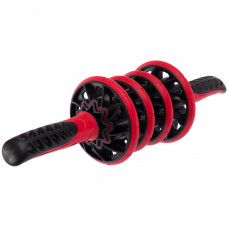 Колесо для преса ролик для преса масажер 2в1 Zelart FI-4042 чорний-червоний