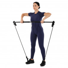 Палка гимнастическая с эспандерами Gym Stick для фитнеса SP-Sport FI-4412 1,3м чорний