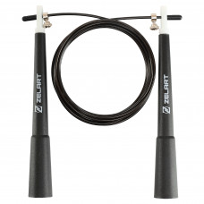 Скакалка швидкісна Кросфіт зі сталевим тросом Zelart FI-4855 3м чорний