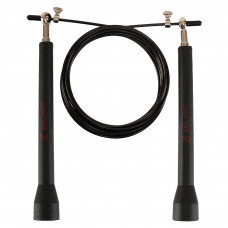 Скакалка скоростная Кроссфит с шарнирным подшипником и стальным тросом Zelart FI-4862 (l-3м, d-2,5мм, черный)