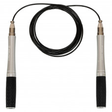 Скакалка швидкісна Кроссфіт з підшипником та сталевим тросом з алюмінієвими ручками Zelart FI-4869 3м чорний