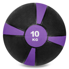 Медбол мяч медицинский Medicine Ball Zelart FI-5122-10 10кг (резина, d-28,5см, черный-фиолетовый)