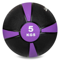 Медбол мяч медицинский Medicine Ball Zelart FI-5122-5 5кг (резина, d-24см, черный-фиолетовый)