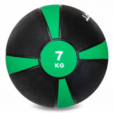 Медбол мяч медицинский Medicine Ball Zelart FI-5122-7 7кг (резина, d-28,5см, серый-зеленый)