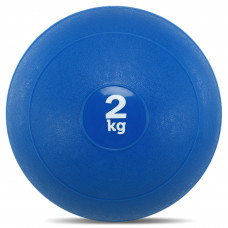 Слэмбол мяч набивной для кроссфита и фитнеса Slam Ball Record FI-5165-2 2кг (резина, минеральный наполнитель, d-23см, синий)