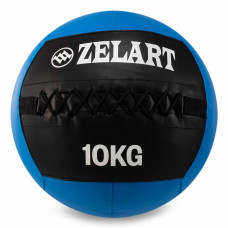 М'яч набивний медичний для кросфіту WALL BALL Zelart FI-5168-10 10кг чорний-синій