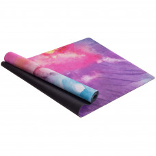 Килимок для йоги Замшевий каучуковий двошаровий Record FI-5662-19 розмір 183x61x0,3см з принтом Акварель різнокольоровий