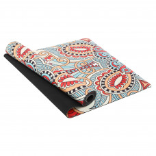 Килимок для йоги Замшевий каучуковий двошаровий Record FI-5662-46 розмір 183x61x0,3см червоний-сірий