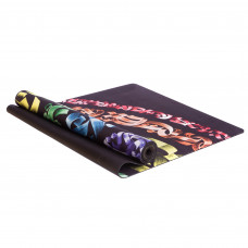 Килимок для йоги Замшевий каучуковий двошаровий Record FI-5662-55 розмір 183x61x0,3см райдужний