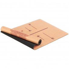 Килимок для йоги Замшевий каучуковий двошаровий Record FI-5662-60 розмір 183x61x0,3см персиковий