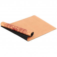 Килимок для йоги Замшевий каучуковий двошаровий Record FI-5662-61 розмір 183x61x0,3см персиковий