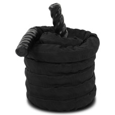 Канат для кросфіту в захисному рукаві Combat Battle Rope BATTLE ROPE Zelart FI-5719-6 6м чорній