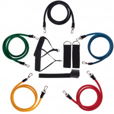 Эспандер Power Bands многофункциональный 5 жгутов SP-Sport FI-5955 (5 жг. с различ. жестк. силикон, l-120см)