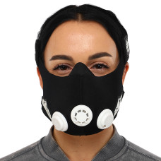 Маска тренировочная Training Mask SP-Sport FI-6214 (3 клапана, неопрен, размер S-L (от 100-300LBS 45-136кг), черный)