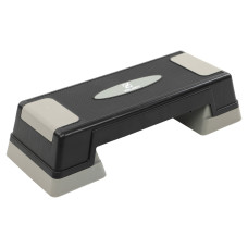 Степ-платформа для фитнеса и аэробики 3 уровня высоты Zelart FI-6291 (ABS-пластик, покрытие TPR, размер 70(75)Lx25Wx12(23)Hсм, черный-серый)