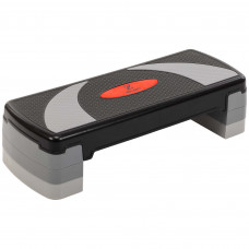 Степ-платформа для фитнеса и аэробики 3 уровня высоты Zelart FI-6292 (ABS-пластик, покрытие ABS, размер 78Lx29Wx10H+5+5см, черный-серый)