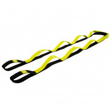 Стрічка стропа з петлями для розтяжки Stretch Strap Record FI-6347 8 петель чорний-лимонний
