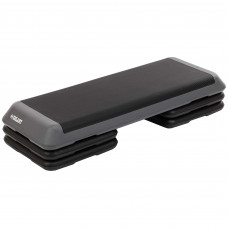 Степ-платформа для фитнеса и аэробики 3 уровня высоты Zelart FI-6772 (ABS-пластик,покрытие TPR,размер 110Lx41Wx20Hсм, черный-серый)