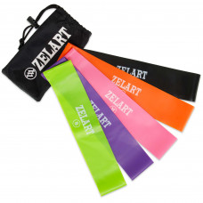 Набір резинок для вправ стрічки опору LOOP BANDS Zelart FI-6886 5шт кольори в асортименті