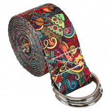 Ремінь для йоги з кільцями SP-Sport FI-6975-11 183x3,8см рожевий-салатовий